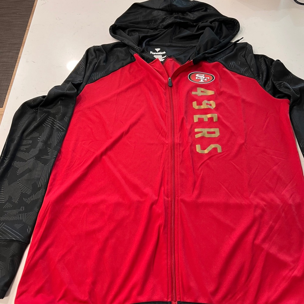 Fanatics San Francisco 49ers Womens XL Full Zip Hoodie Red Black Jacket NFL
